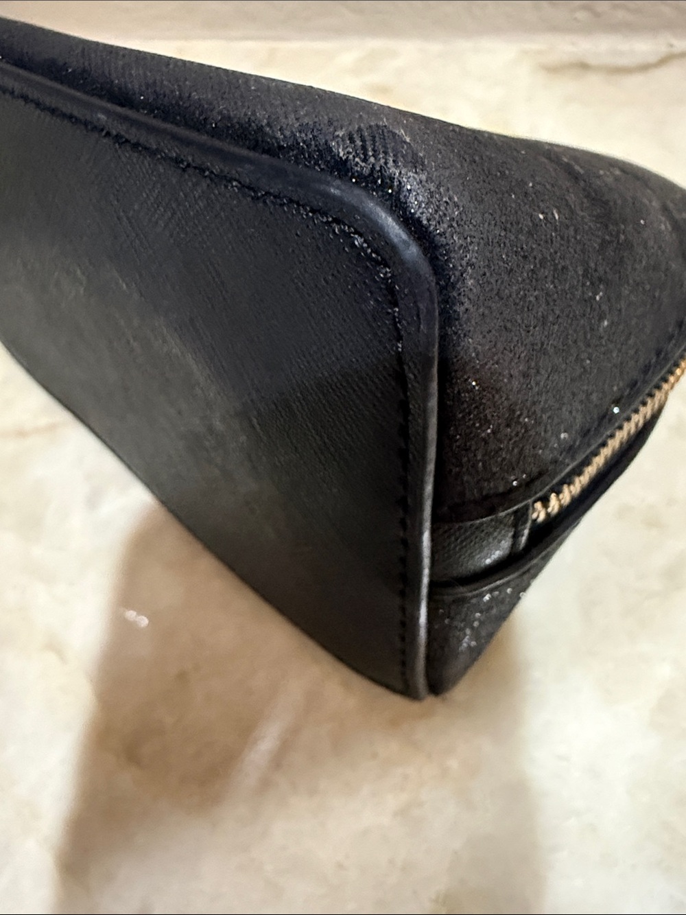 kate spade New York Black Glitter Cosmetic Bag 7.24" W x 4.01" H x 3.54" D - Picture 10 of 15